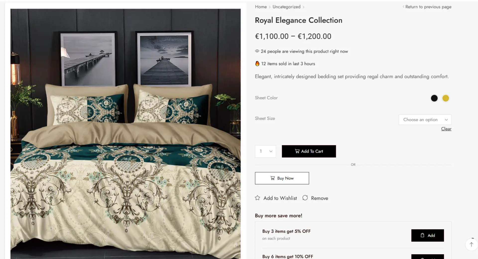 Typical ecommerce product page