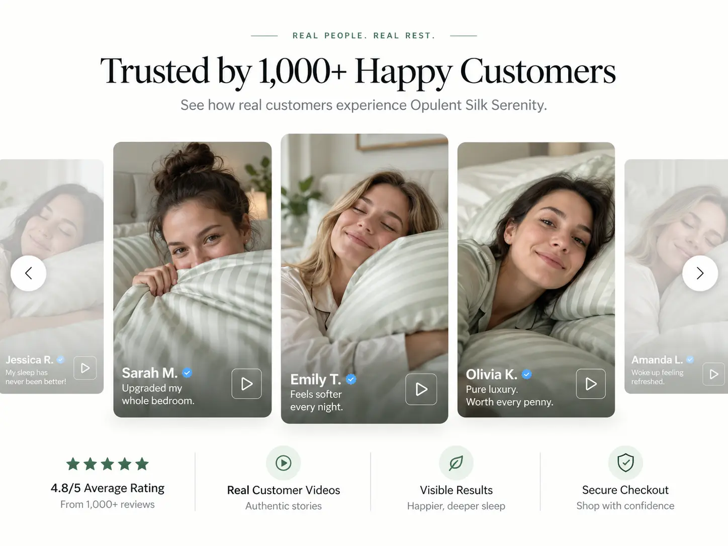 Customer trust and social proof section